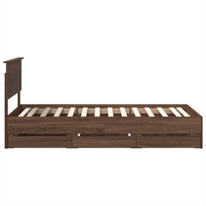 Bettrahmen 90x190 Braun Eiche Optik