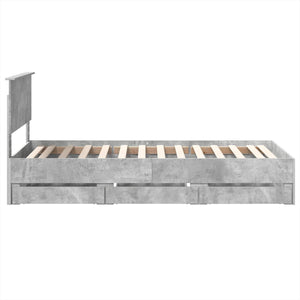 Bettrahmen mit Kopfteil 90x200 Beton Grau