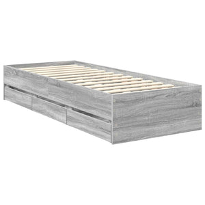 Bettrahmen 75x190 cm Graues Sonoma Holz