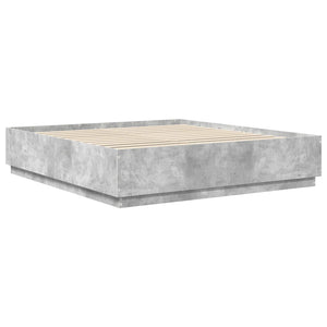 Bettrahmen mit Kopfteil 200x200 cm Beton Grau