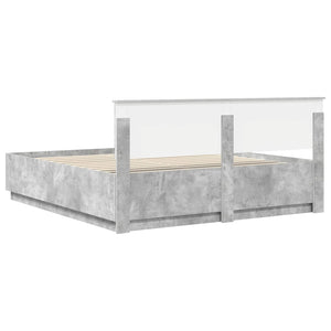 Bettrahmen mit Kopfteil 200x200 cm Beton Grau