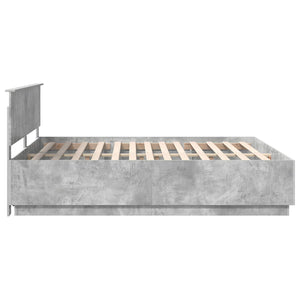 Bettrahmen mit Kopfteil 200x200 cm Beton Grau