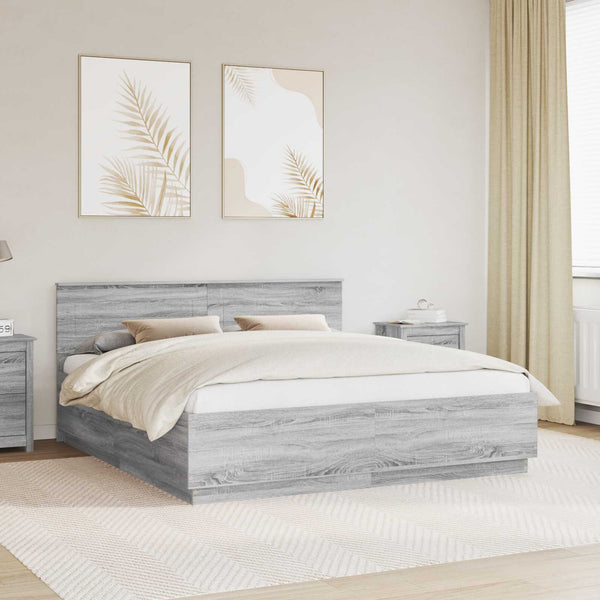 Bettrahmen Grau Sonoma 200x200 cm