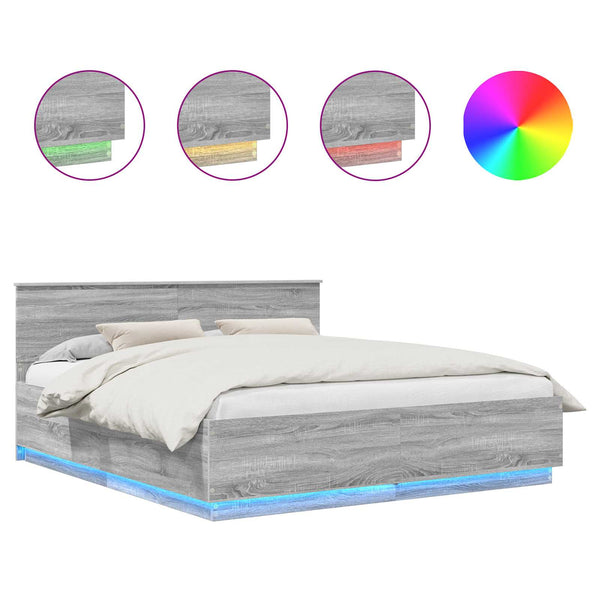 Bettrahmen Grau Sonoma 200x200 cm