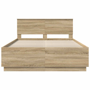 Bettrahmen Sonoma-Eiche 160x200 cm mit Kopfteil