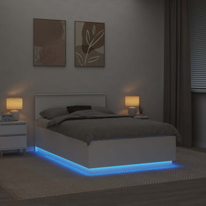 Bettrahmen mit LED Weiß 135x190 cm