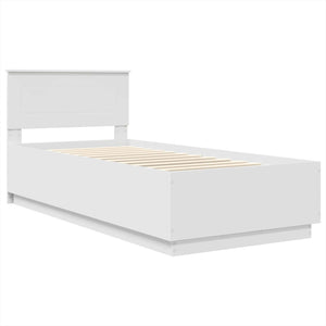 Bettrahmen mit LED Weiß 100x200 cm
