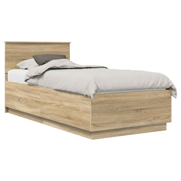 Bettrahmen Sonoma-Eiche 70x190 cm mit Kopfteil