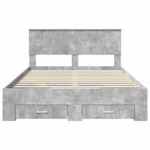Bettrahmen mit Kopfteil 160x200 cm Beton Grau