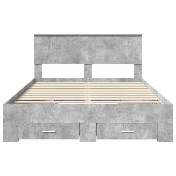 Bettrahmen mit Kopfteil 160x200 cm Beton Grau