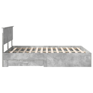 Bettrahmen mit Kopfteil 160x200 cm Beton Grau