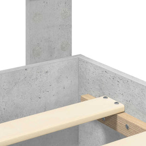 Bettrahmen mit Kopfteil Beton Grau 140x190 cm
