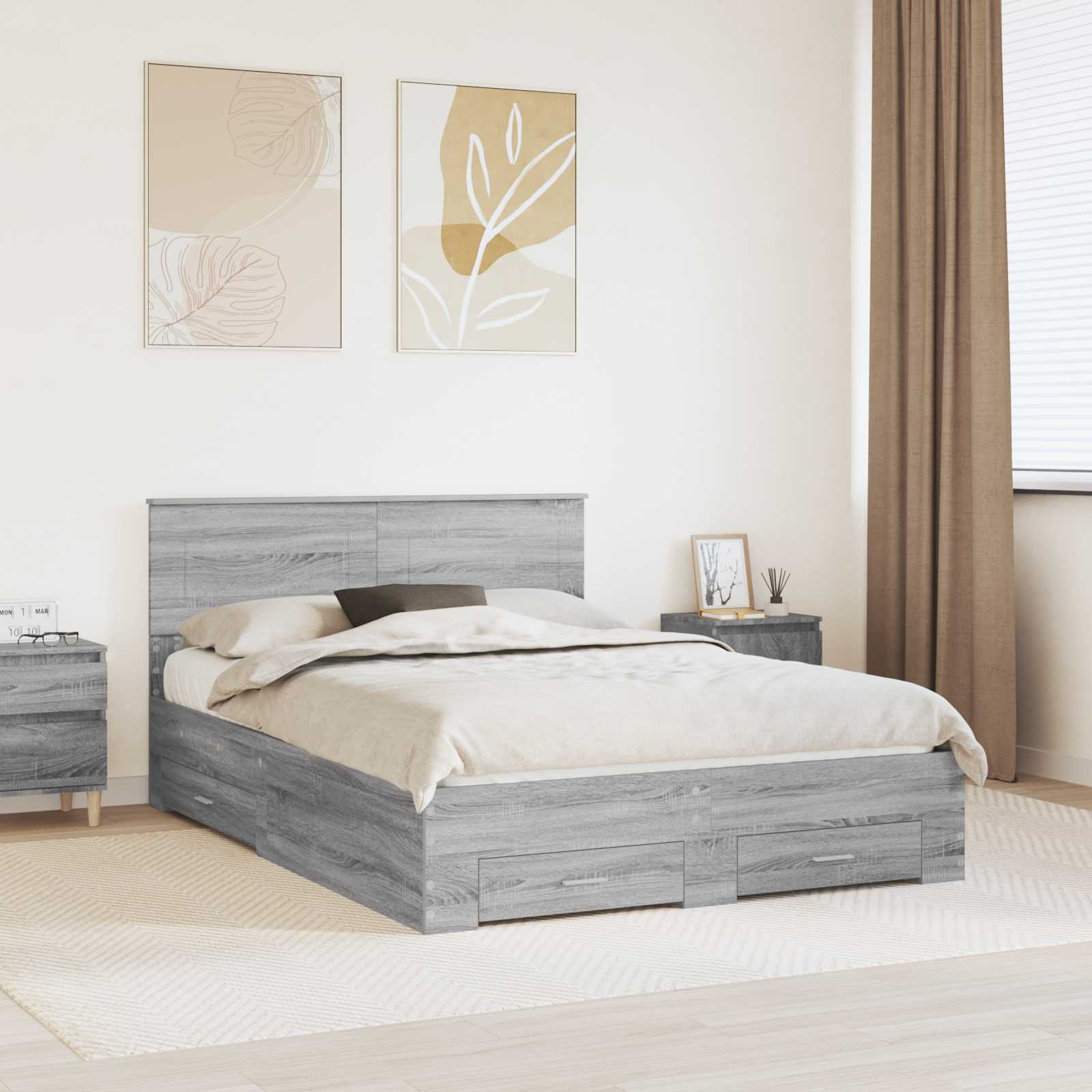 Bettrahmen Sonoma Grau 140x190 cm