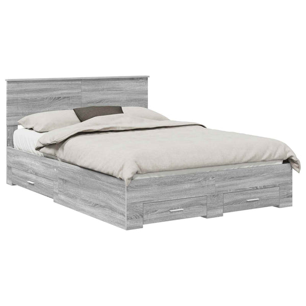 Bettrahmen Sonoma Grau 140x190 cm