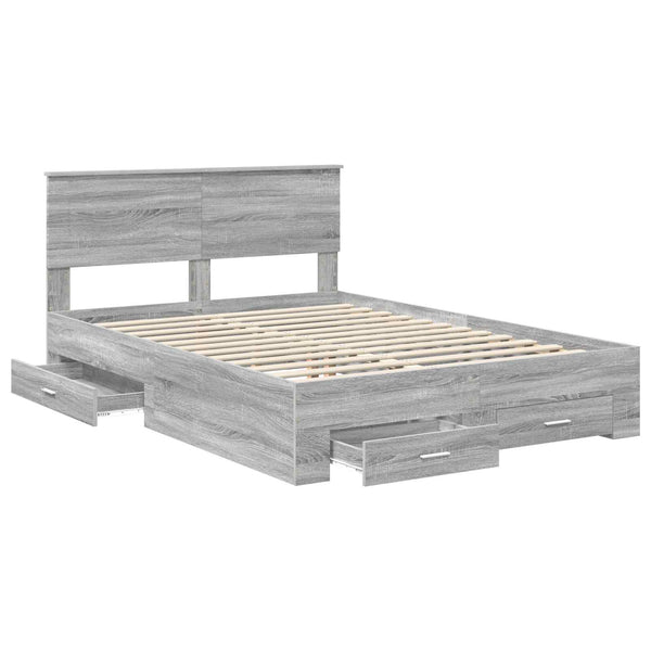 Bettrahmen Sonoma Grau 140x190 cm