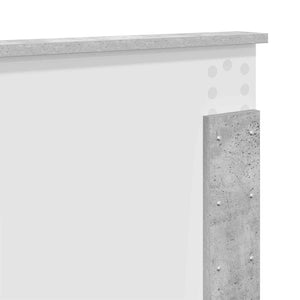Bettrahmen mit Kopfteil Beton Grau 135x190 cm