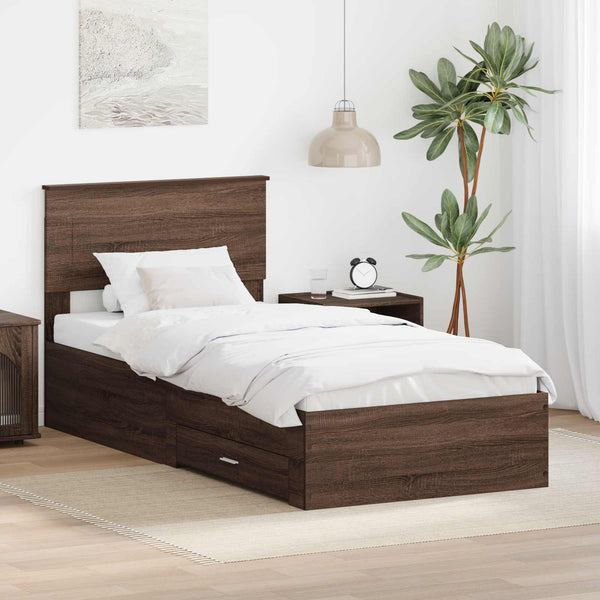 Bettrahmen Braune Eiche 100x200 cm