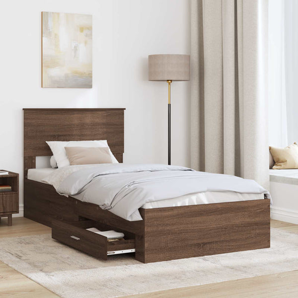 Bettrahmen Braune Eiche 100x200 cm