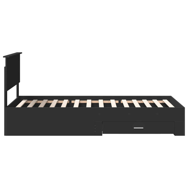 Bettrahmen Schwarz/Silber 75x190 cm