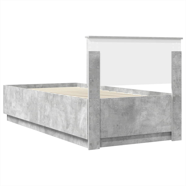 Bettrahmen Grau/Silber 75x190cm mit Stauraum