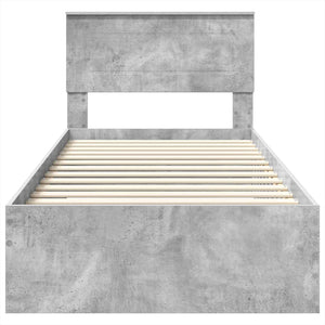 Bettrahmen Grau/Silber 75x190cm mit Stauraum