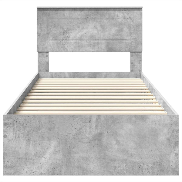 Bettrahmen Grau/Silber 75x190cm mit Stauraum