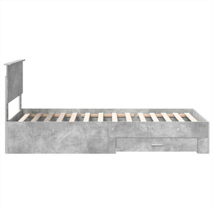 Bettrahmen Grau/Silber 75x190cm mit Stauraum