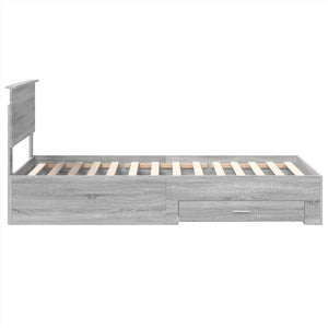Bettrahmen 75x190 cm Grau Sonoma/Silber