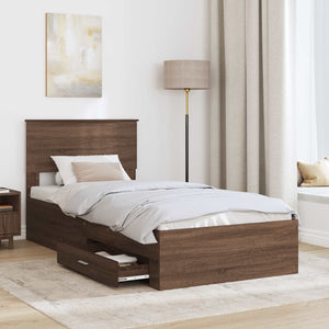 Bettrahmen Braune Eiche 75x190 cm