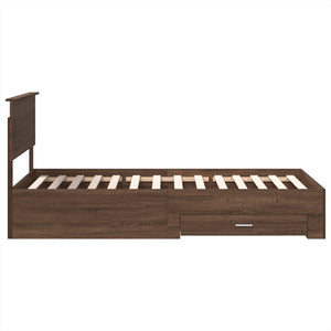 Bettrahmen Braune Eiche 75x190 cm