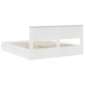 Bettgestell mit Stauraum Weiß 200x200 cm