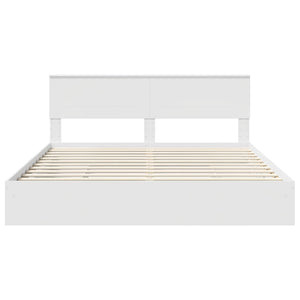 Bettgestell mit Stauraum Weiß 200x200 cm