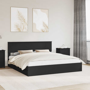 Aufbewahrungsbett 200x200 cm Schwarz