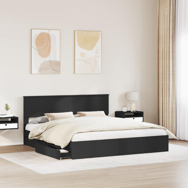 Aufbewahrungsbett 200x200 cm Schwarz