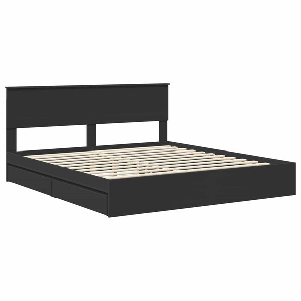 Aufbewahrungsbett 200x200 cm Schwarz