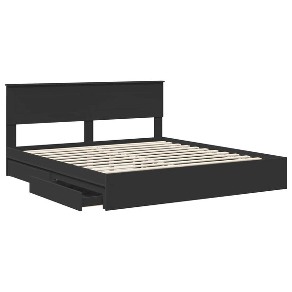 Aufbewahrungsbett 200x200 cm Schwarz