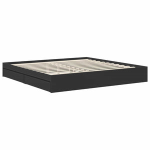 Aufbewahrungsbett 200x200 cm Schwarz