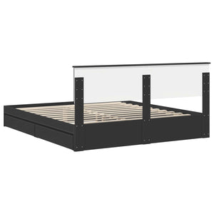 Aufbewahrungsbett 200x200 cm Schwarz