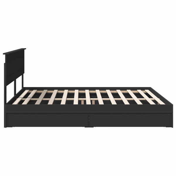 Aufbewahrungsbett 200x200 cm Schwarz