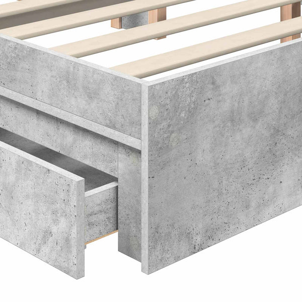vidaXL Lit de rangement gris béton 200 x 200 cm Aggloméré
