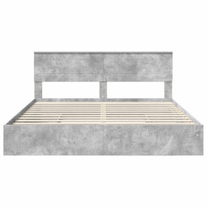 vidaXL Lit de rangement gris béton 200 x 200 cm Aggloméré
