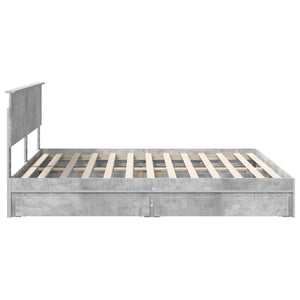 vidaXL Lit de rangement gris béton 200 x 200 cm Aggloméré