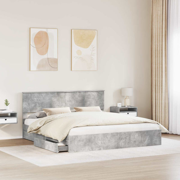 Stauraumbett Beton Grau 180x200 cm