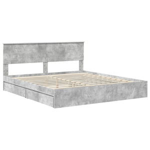 Stauraumbett Beton Grau 180x200 cm