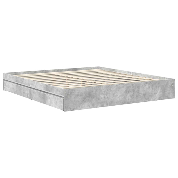 Stauraumbett Beton Grau 180x200 cm