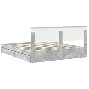Stauraumbett Beton Grau 180x200 cm