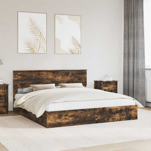 Bett mit Stauraum Geräucherte Eiche 180x200 cm