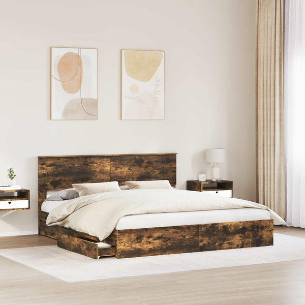 Bett mit Stauraum Geräucherte Eiche 180x200 cm