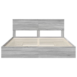 vidaXL Lit de rangement Gris Sonoma 180 x 200 cm Bois d'ingénierie