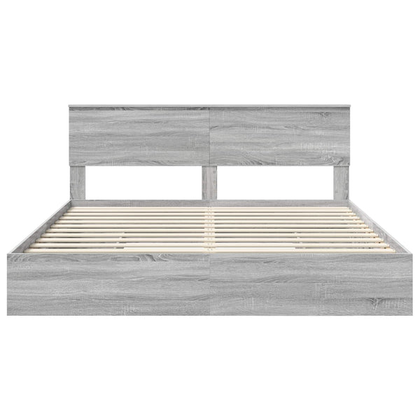 vidaXL Lit de rangement Gris Sonoma 180 x 200 cm Bois d'ingénierie